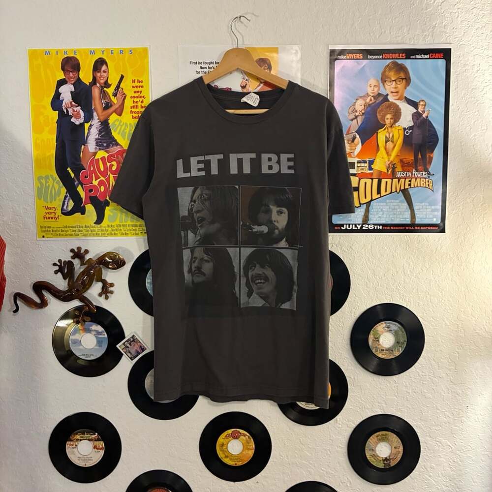 The Beatles Let It Be Portrait Band T-Shirt Charcoal Medium